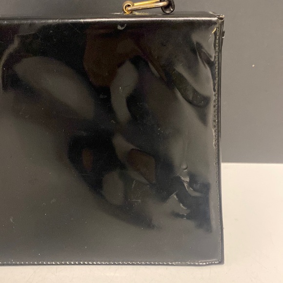 MEYER’S Black Vinyl Flap Satchel Expandable Purse - Picture 8 of 17